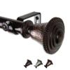 Berline 1" Single Curtain Rod 160-240 inch - Bronze view 2