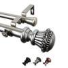 Bastia 1" Double Curtain Rod 160-240 inch - Satin Nickel view 2