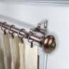 Carre 1" Double Curtain Rod 160-240 inch - Bronze view 1