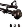 Carre 1" Double Curtain Rod 160-240 inch - Bronze view 2