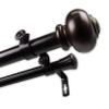 Carre 1" Double Curtain Rod 160-240 inch - Bronze view 3