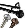Carre 1" Double Curtain Rod 160-240 inch - Bronze view 4