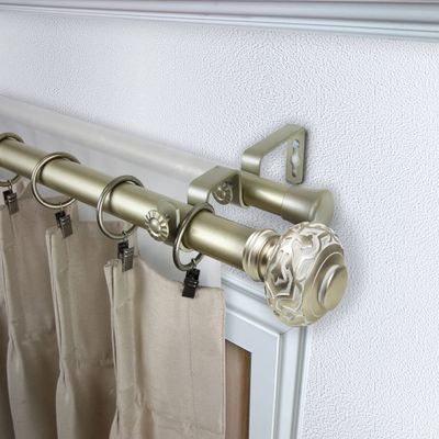 Bazar 1" Double Curtain Rod 120-170 inch - Gold