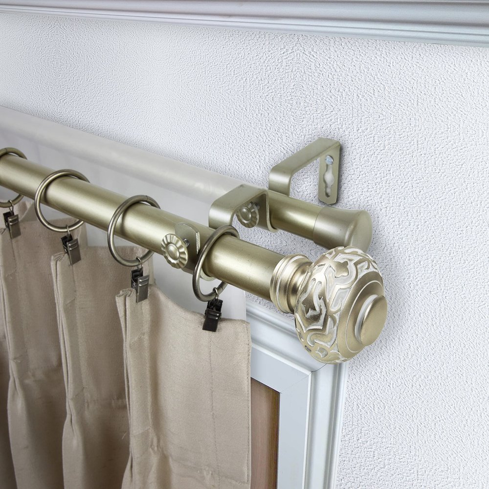 Bazar 1" Double Curtain Rod 120-170 inch - Gold