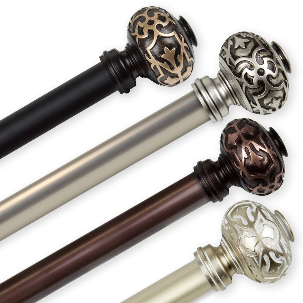 Bazar 1" Single Curtain Rod 160-240 inch - Gold