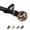 Camail 1" Single Curtain Rod 160-240 inch - Black view 2