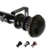 Bastia 1" Single Curtain Rod 160-240 inch - Black view 2