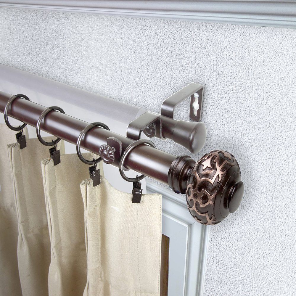 Bazar 1" Double Curtain Rod 120-170 inch - Bronze