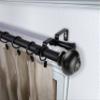 Carre 1" Double Curtain Rod 120-170 inch - Black view 1