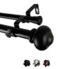 Carre 1" Double Curtain Rod 120-170 inch - Black view 2
