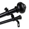 Carre 1" Double Curtain Rod 120-170 inch - Black view 3