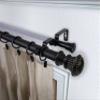 Bastia 1" Double Curtain Rod 160-240 inch - Black view 1