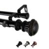 Bastia 1" Double Curtain Rod 160-240 inch - Black view 2