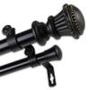 Bastia 1" Double Curtain Rod 160-240 inch - Black view 4
