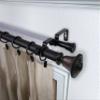 Berline 1" Double Curtain Rod 160-240 inch - Black view 1