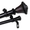 Berline 1" Double Curtain Rod 160-240 inch - Black view 3