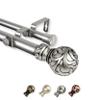 Camail 1" Double Curtain Rod 120-170 inch - Satin Nickel view 2