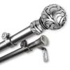 Camail 1" Double Curtain Rod 120-170 inch - Satin Nickel view 3