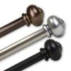 Carre 1" Single Curtain Rod 160-240 inch - Black view 1