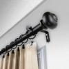 Carre 1" Single Curtain Rod 160-240 inch - Black view 3