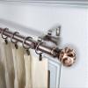 Camail 1" Double Curtain Rod 120-170 inch - Bronze view 1