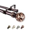 Camail 1" Double Curtain Rod 120-170 inch - Bronze view 2