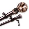 Camail 1" Double Curtain Rod 120-170 inch - Bronze view 3