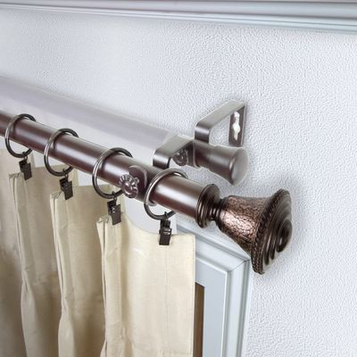 Berline 1" Double Curtain Rod 160-240 inch - Bronze
