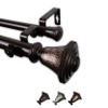 Berline 1" Double Curtain Rod 160-240 inch - Bronze view 2