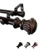 Bastia 1" Double Curtain Rod 120-170 inch - Bronze view 2