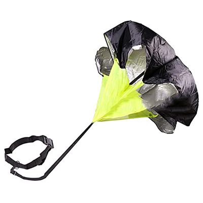Resistance Parachute Running Umbrella, Speed Resistance Training Parachute Equipment with Adjustable Belt, for Improve Sprint Speed/Agility(Color:Black)