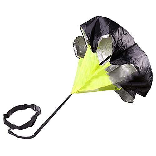 Resistance Parachute Running Umbrella, Speed Resistance Training Parachute Equipment with Adjustable Belt, for Improve Sprint Speed/Agility(Color:Black)
