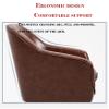 Brown Leather Accent Chair, Armchair,47cm Seat,Ergonomic,Nordic Single Sofa Comfy Upholstered,Home, Bedroom, Balcony, Garden, Office, Comfortable and Durable, Practical and Stylish (Color : Brown) view 4