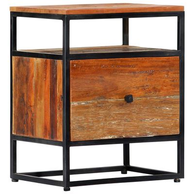 YITHOPI Nightstand Side Table End Table Bedside Tables for Living Room/Bedroom/Nursery Room/Laundry Room/Study Room, Bedside Cabinet 15.8"x11.8"x19.7" Solid Reclaimed Wood and Steel