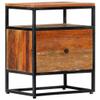 YITHOPI Nightstand Side Table End Table Bedside Tables for Living Room/Bedroom/Nursery Room/Laundry Room/Study Room, Bedside Cabinet 15.8"x11.8"x19.7" Solid Reclaimed Wood and Steel view 1