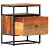 YITHOPI Nightstand Side Table End Table Bedside Tables for Living Room/Bedroom/Nursery Room/Laundry Room/Study Room, Bedside Cabinet 15.8"x11.8"x19.7" Solid Reclaimed Wood and Steel view 3