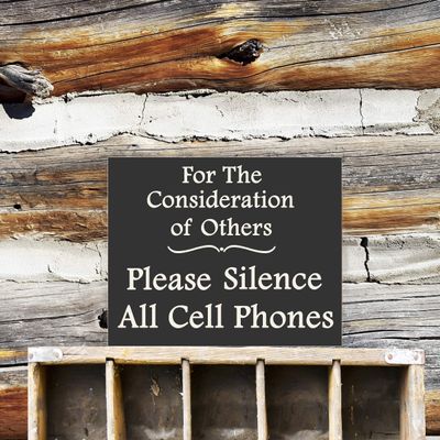 Fprqlyze No Cell Phones Sign, Office/Property, Pine Wood, Natural/Neutral, (24 x 36) inch, Wall Mount, Professional Style