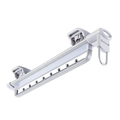 LKP Wardrobe Clothing Rail Extendable Closet Organizer Storage Valet Rod Pull Out Garment Rack Multifunctional Sliding Hangers Silver/Black
