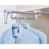 LKP Wardrobe Clothing Rail Extendable Closet Organizer Storage Valet Rod Pull Out Garment Rack Multifunctional Sliding Hangers Silver/Black view 2
