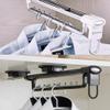 LKP Wardrobe Clothing Rail Extendable Closet Organizer Storage Valet Rod Pull Out Garment Rack Multifunctional Sliding Hangers Silver/Black view 3