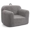 ALIMORDEN Kids Ultra-Soft Snuggle Foam Filled Chair, Toddler Cuddly Sherpa Reading Couch for Boys and Girls, Grey view 1