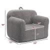 ALIMORDEN Kids Ultra-Soft Snuggle Foam Filled Chair, Toddler Cuddly Sherpa Reading Couch for Boys and Girls, Grey view 3