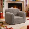 ALIMORDEN Kids Ultra-Soft Snuggle Foam Filled Chair, Toddler Cuddly Sherpa Reading Couch for Boys and Girls, Grey view 4