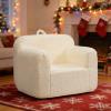ALIMORDEN Kids Ultra-Soft Snuggle Foam Filled Chair, Toddler Cuddly Sherpa Reading Couch for Boys and Girls, Cream view 2