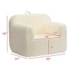 ALIMORDEN Kids Ultra-Soft Snuggle Foam Filled Chair, Toddler Cuddly Sherpa Reading Couch for Boys and Girls, Cream view 3