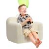 ALIMORDEN Kids Ultra-Soft Snuggle Foam Filled Chair, Toddler Cuddly Sherpa Reading Couch for Boys and Girls, Cream view 4