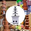 4 Tier Chocolate Fountain Machine, Continiously Chocolate Melting Fondue for Melting Cheese, BBQ Sauce, Ranch, Liqueuers,Ideal Dessert Serving Machine Bar Equipment for Parties (4-Tier: 8.46"x18.11") view 2