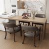 MODERION Modern Brown Solid Wood Boss Caption's Dining Chairs, Office Desk Chairs with Wheels, Arms, and High Back, 31.5H for Living Room Retro SY1533DK view 2