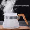 400ml Coffee Carafe, 3-Cup Coffee Server with Wood Handle Glass Coffee Pot for Kitchen Accessory view 3