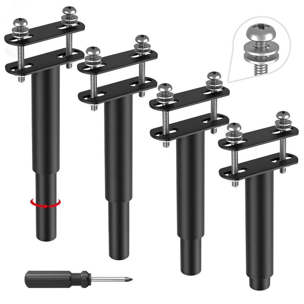 Dikeo 4 Pcs Adjustable Metal Bed Support Legs, 7.08" - 13", For Wood Slats, Replacement Legs, 881Ibs/400kg